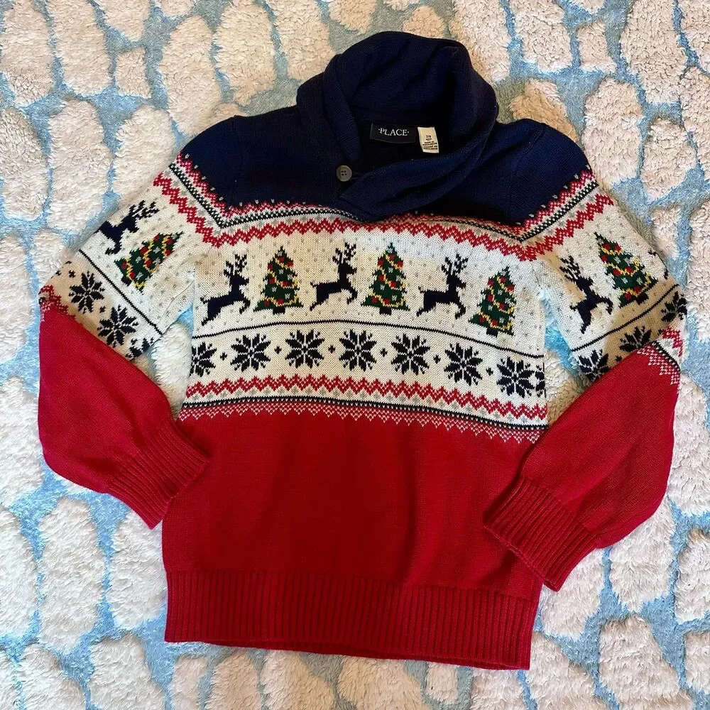 The Children's Place Christmas Sweater Boys 7/8
